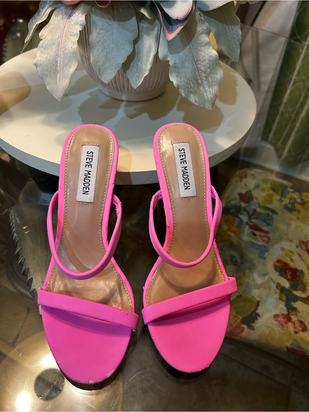 Steve Madden Pink Open-Toe Heeled Sandals size 7